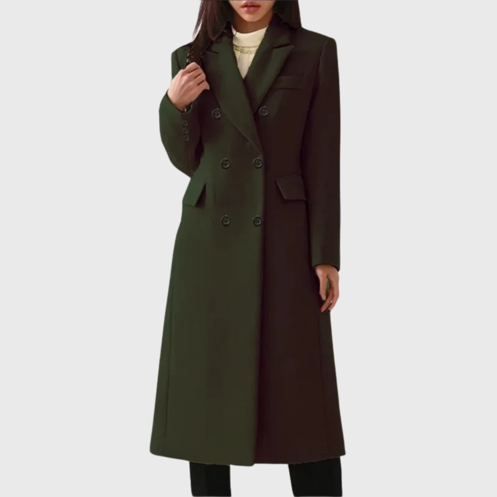 Vivian | Elegant Double-Breasted Longline Coat
