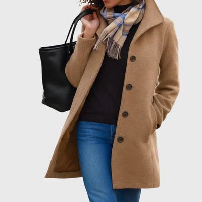 Eleanor | Soft Camel Wool Blend Everyday Coat