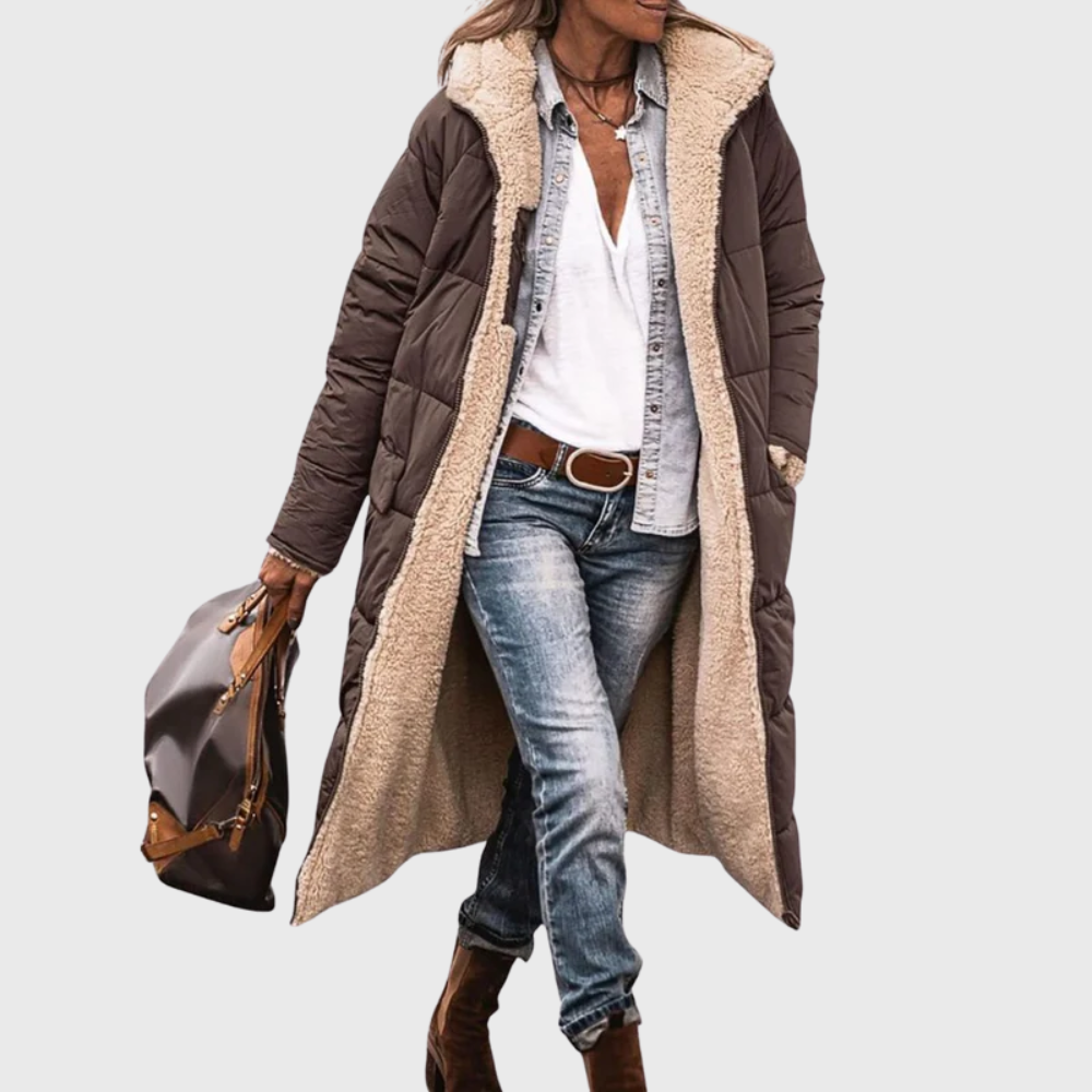 Harper | Cozy-Luxe Longline Sherpa Puffer Coat
