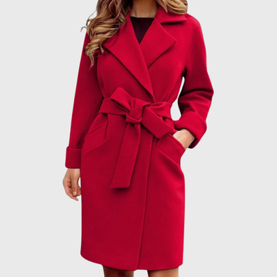 Charlotte | Chic Tie-Waist Wool Blend Coat