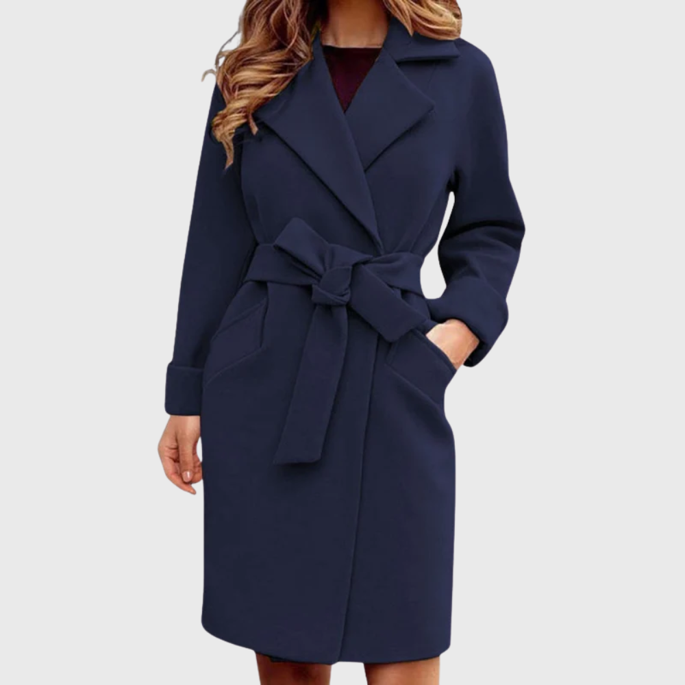 Charlotte | Chic Tie-Waist Wool Blend Coat