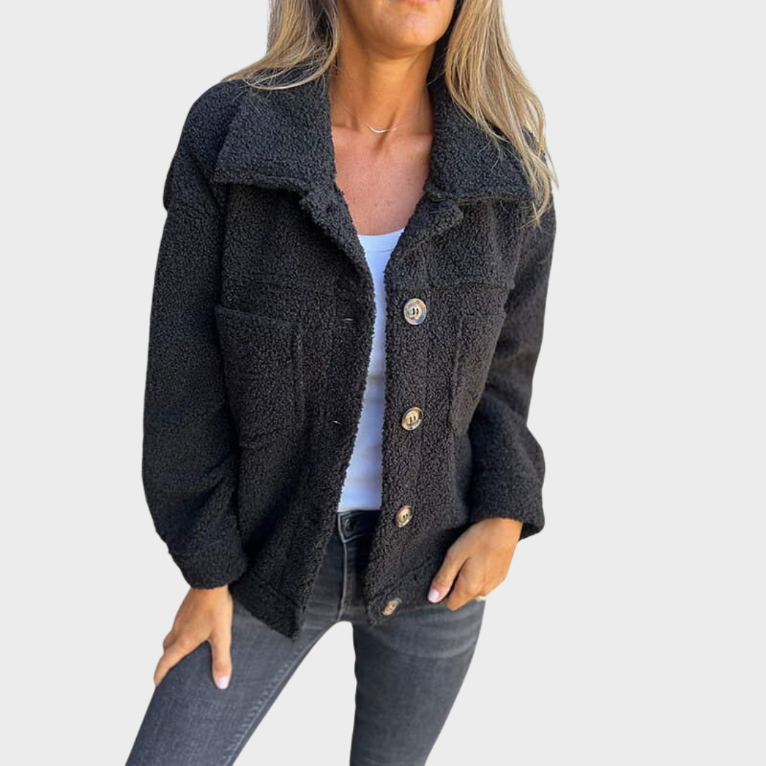 Maya | Button-Up Cozy Teddy Jacket