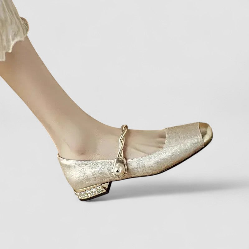 Celeste | Orthopedic Mary Jane Elegant Pearl Flats