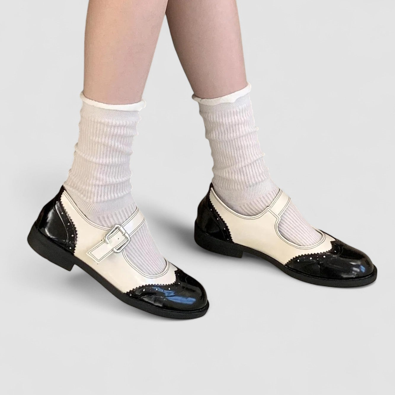 Nancy | Orthopedic Mary Jane Two-Tone Flats