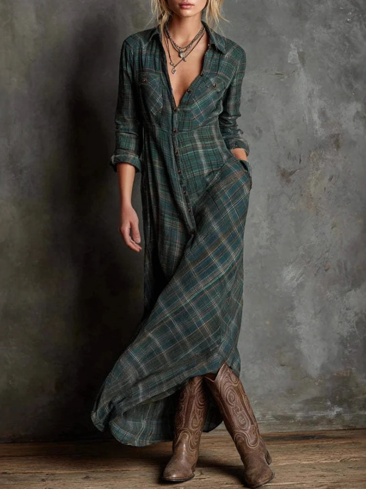 Savannah | Western-Inspired Maxi Shirt Dress