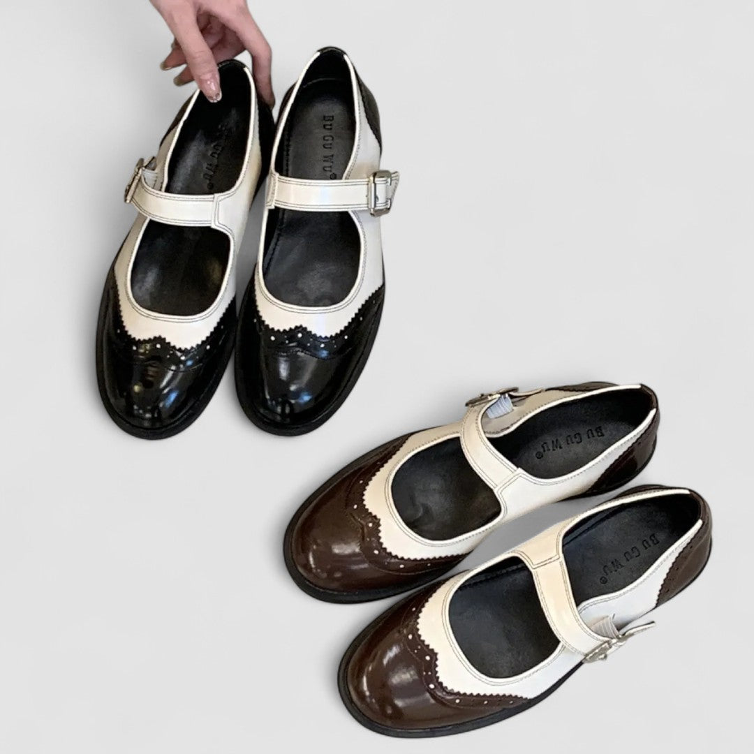 Nancy | Orthopedic Mary Jane Two-Tone Flats