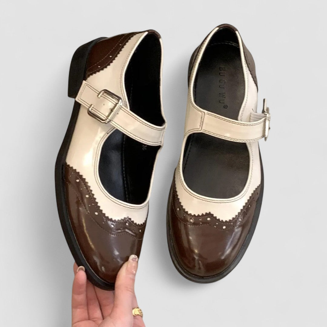 Nancy | Orthopedic Mary Jane Two-Tone Flats