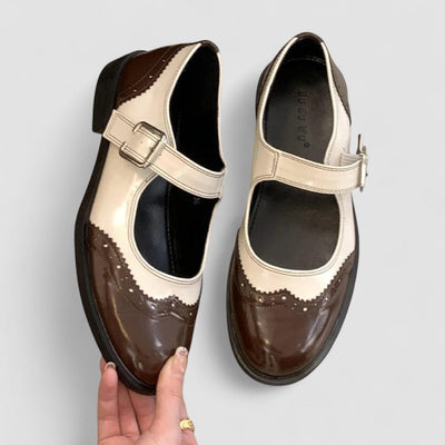 Nancy | Orthopedic Mary Jane Two-Tone Flats