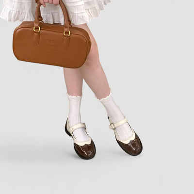 Nancy | Orthopedic Mary Jane Two-Tone Flats