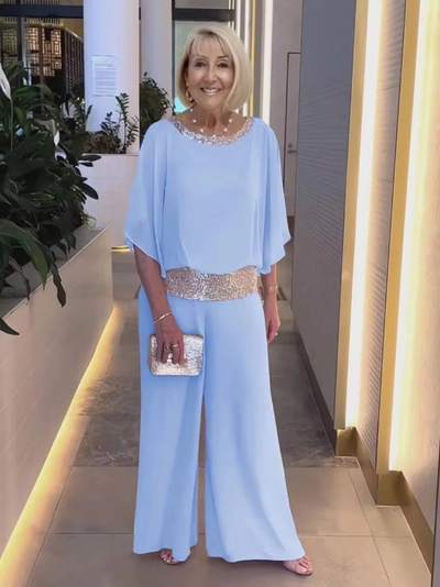 Evelyn | Elegant Chiffon Evening Two-Piece Set