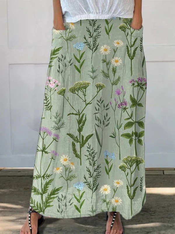 Marina | Sage Wildflower Meadow Maxi Skirt
