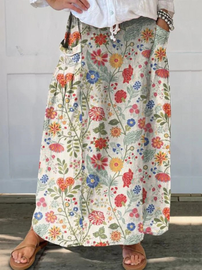 Hannah | Soft-Floral Relaxed Maxi Skirt