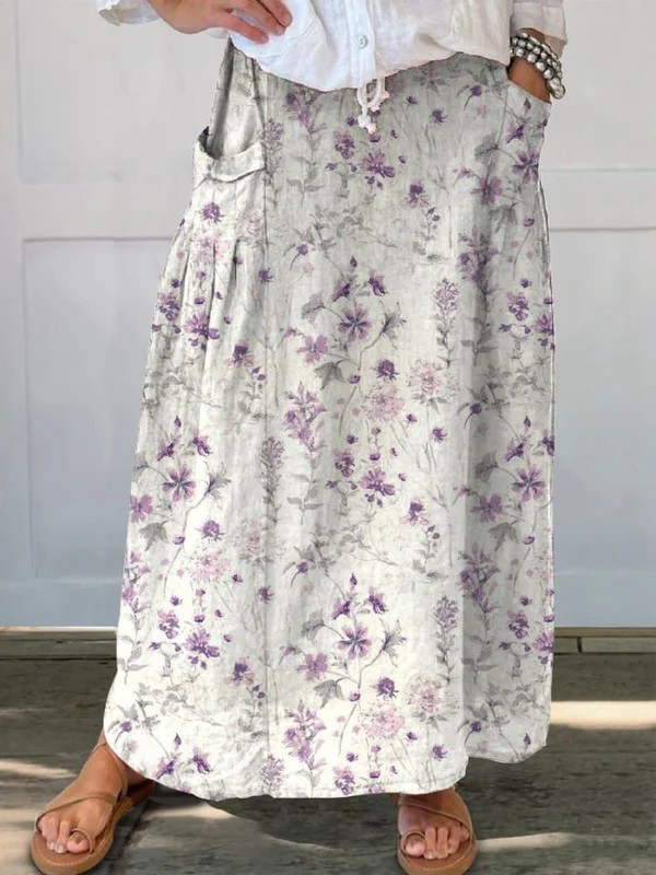 Violet | Soft-Lilac Bloom Maxi Skirt