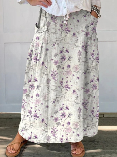 Violet | Soft-Lilac Bloom Maxi Skirt