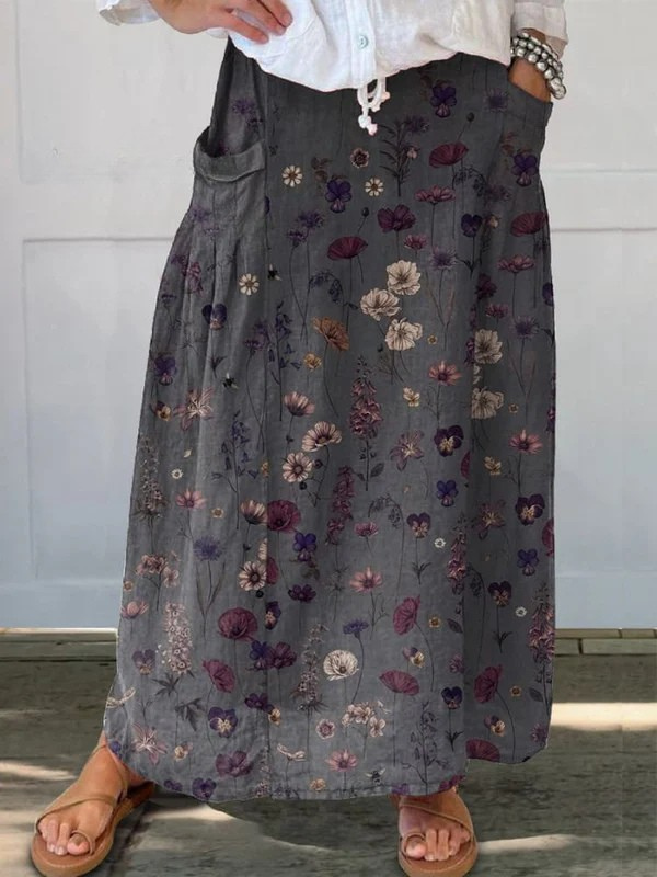 Estelle | Twilight Meadow Floral Maxi Skirt