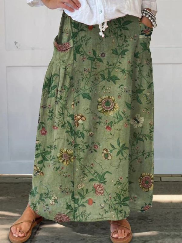 Florence | Herb Garden Botanical Maxi Skirt