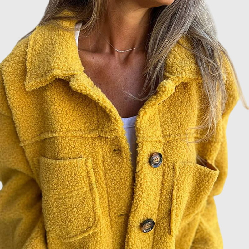 Maya | Button-Up Cozy Teddy Jacket