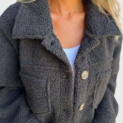 Maya | Button-Up Cozy Teddy Jacket