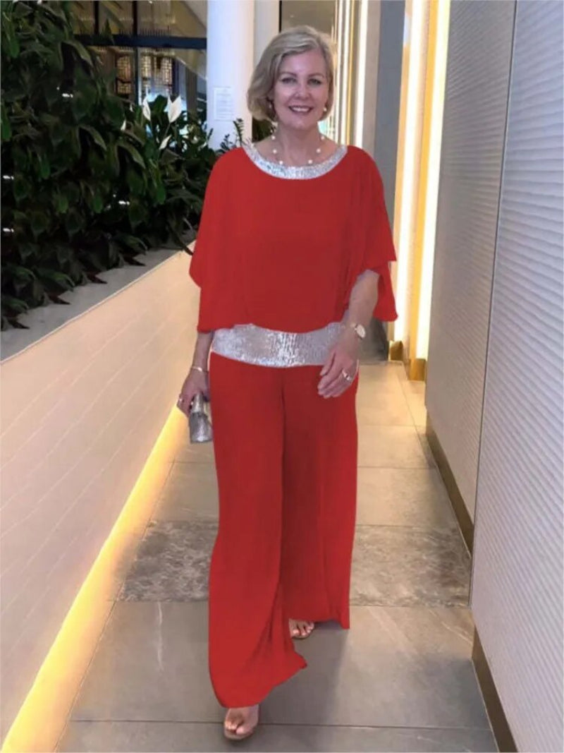 Evelyn | Elegant Chiffon Evening Two-Piece Set