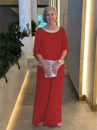 Evelyn | Elegant Chiffon Evening Two-Piece Set