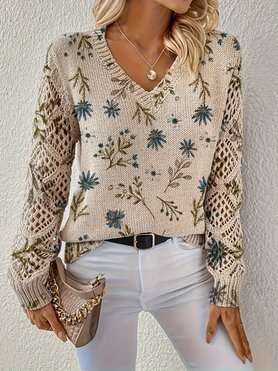 Janet | Gentle Crochet-Sleeve Sweater