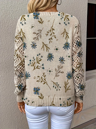 Janet | Gentle Crochet-Sleeve Sweater