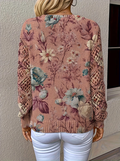 Clara | Soft Woodland Bloom V-Neck Sweater