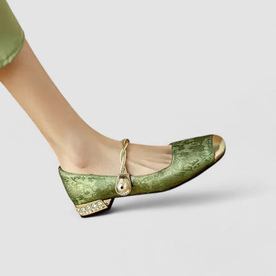 Celeste | Orthopedic Mary Jane Elegant Pearl Flats
