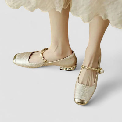 Celeste | Orthopedic Mary Jane Elegant Pearl Flats