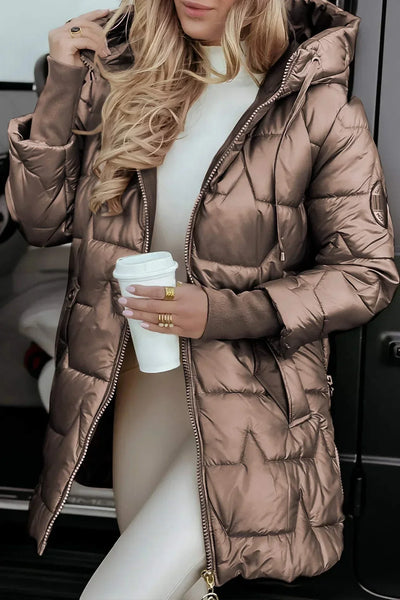 Savannah | Luxe Shine Hooded Puffer Jacket