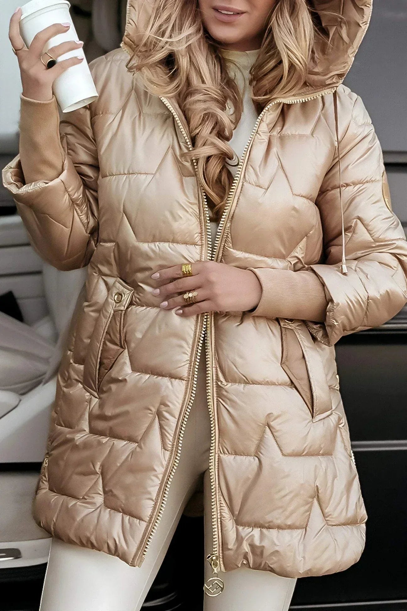 Savannah | Luxe Shine Hooded Puffer Jacket