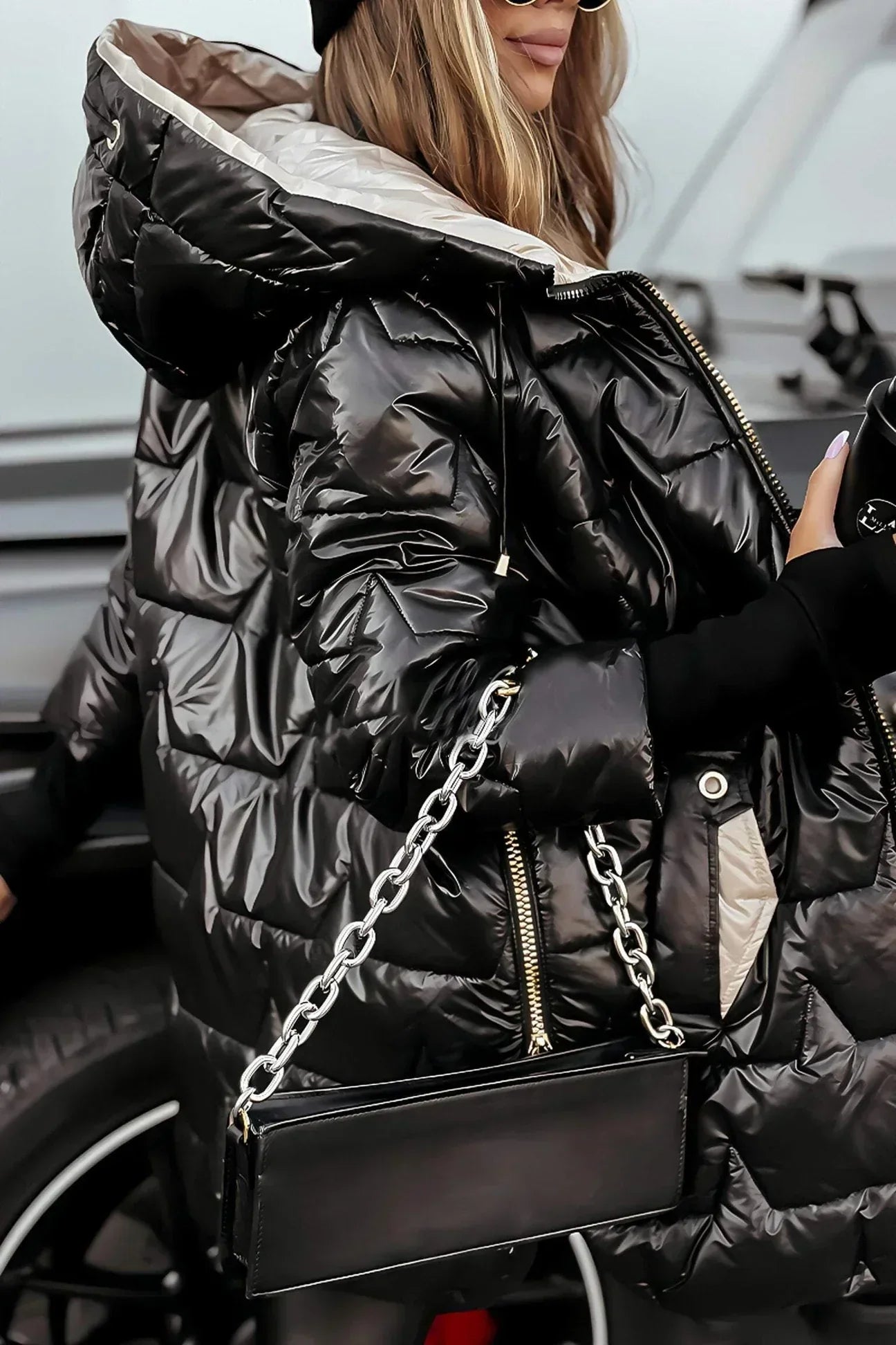 Savannah | Luxe Shine Hooded Puffer Jacket