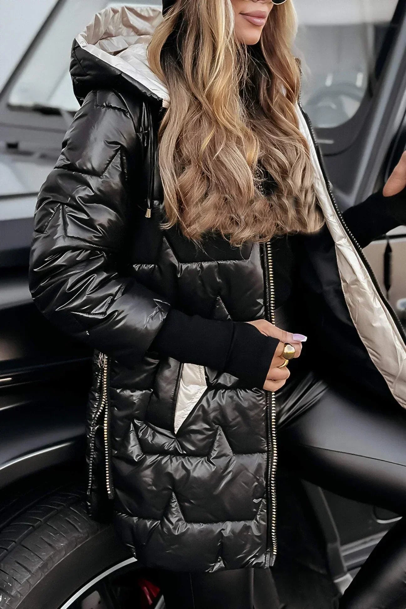 Savannah | Luxe Shine Hooded Puffer Jacket