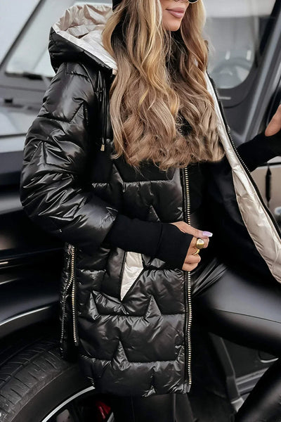 Savannah | Luxe Shine Hooded Puffer Jacket
