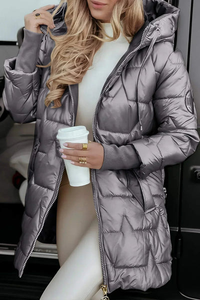 Savannah | Luxe Shine Hooded Puffer Jacket